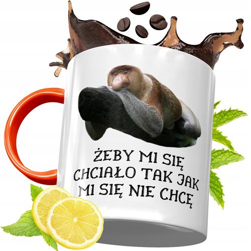 Kubek Pomarańczowy Śmieszny Janusz Nosacz Prezent Z Nadrukiem Ze Zdjęciem na Arena.pl