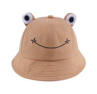 Bucket hat czapka kapelusz rybacki na lato dla dzieci mały żabka beżowy