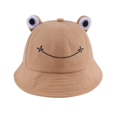 Bucket hat czapka kapelusz rybacki na lato dla dzieci mały żabka beżowy