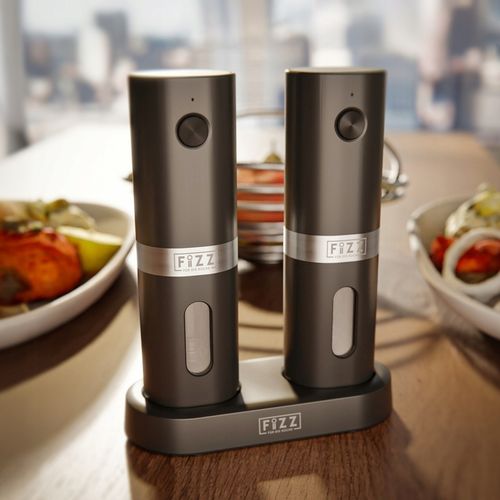 Młynek elektryczny do pieprzu i soli Fizz z akumulatorem Podstawka na Arena.pl