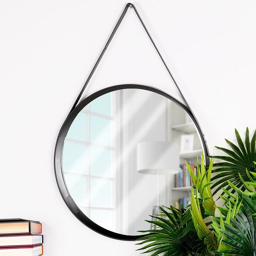 Lustro ścienne czarne okrągłe 52 cm na Arena.pl