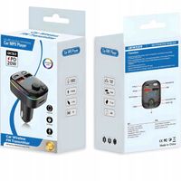 TRANSMITER BLUETOOTH FM MP3 Z ŁADOWARKĄ I ODTWARZACZEM AUDIO: RGB LED USB-C