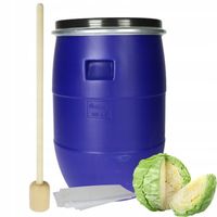 BECZKA PLASTIKOWA DO KISZENIA KAPUSTY 60L TŁUCZEK WOREK ZESTAW DO