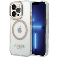 Guess GUHMP15LHTRMD iPhone 15 Pro 6.1" złoty/gold hard case Metal Outline
