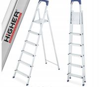 DRABINA 6 STOPNI LEKKA DRABINKA JEDNOSTRONNA DOMOWA ROZKŁADANA ALUMINIOWA