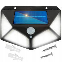3x LAMPA ULICZNA LED OGRODOWA MOCNA SOLARNA CZUJNIK RUCHU ZMIERZCHU IP65