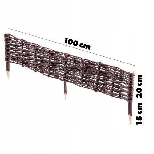 Palisada Ogrodowa 100x20cm Płotek Wiklinowy 5szt na Arena.pl
