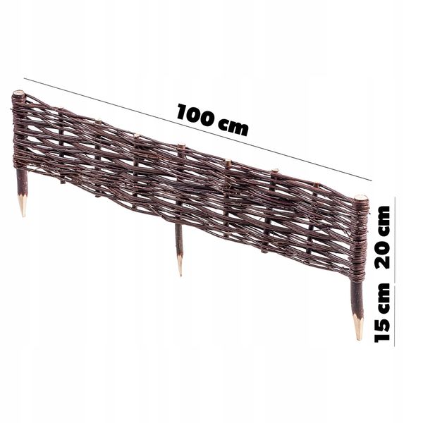 Palisada Ogrodowa 100x20cm Płotek Wiklinowy 5szt zdjęcie 3