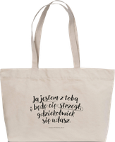 Torba bawełniana eco DUŻA z wersetem Ja jestem z tobą z tobą i będę cię strzegł, gdziekolwiek się udasz