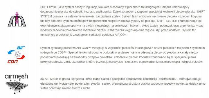 PLECAK TURYSTYCZNY CAMPUS FALCON 75L+10 zdjęcie 7