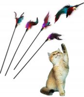 Wędka dla kota z dzwoneczkiem DZWONKIEM PIÓRKIEM PIÓRO KOLOROWE 8