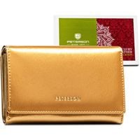 lakierowany złoty portfel damski na karty - peterson