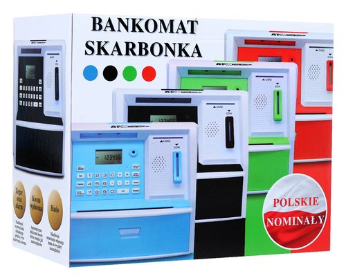 Bankomat Z Kartą Skarbonka Dla Dzieci 3+ Czerwony Interaktywne Funkcje na Arena.pl