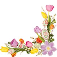 Serwetki papierowe wielkanocne kwiaty pisanki, 20 szt.