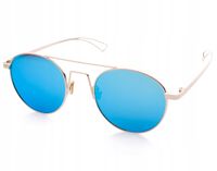 LENONKI Okulary DAMSKIE Okrągłe ZŁOTE LUSTRZANKI PRZECIWSŁONECZNE