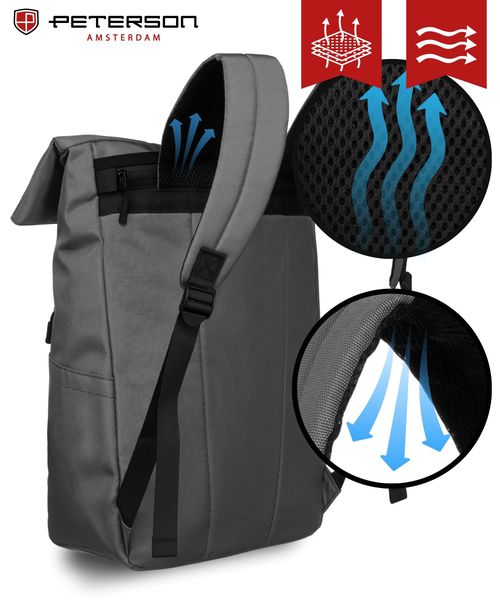 plecak miejski ptn rio-9091 gray zdjęcie 5