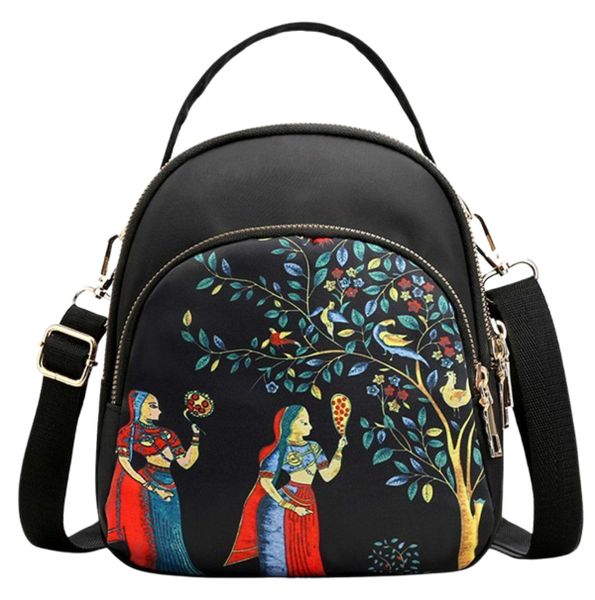 Mały plecak damski 2w1 torebka na ramię czarny plecaczek miejski zdjęcie 5