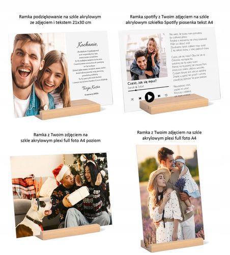 Podziękowanie ślub wesele ramka zdjęcie szkło A4 na Arena.pl