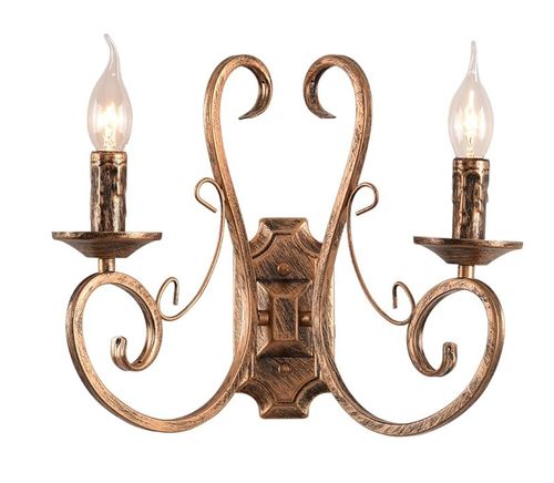 Kinkiety ścienne retro metalowe vintage Ganeed HD092-2 E14 brązowe na Arena.pl