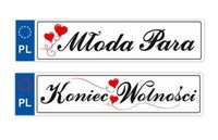 TABLICE SAMOCHODOWE ślubne tablica x2 zestaw na samochód Para Młoda