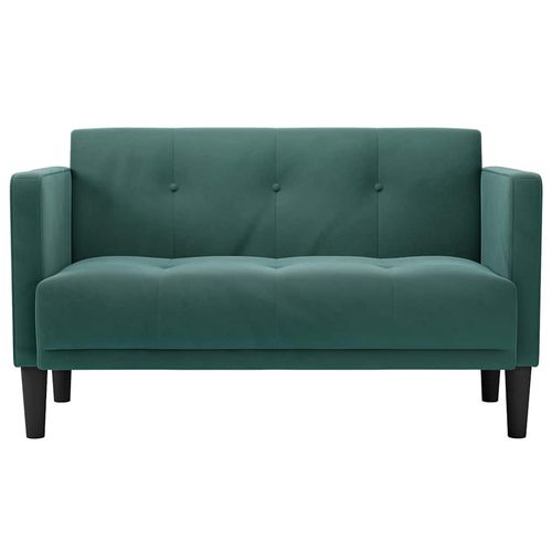Sofa dwuosobowa Ciemnozielona 111 cm Aksamit na Arena.pl