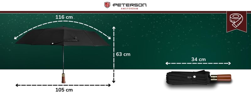 parasolka ptn umb-01t-6089 black zdjęcie 3
