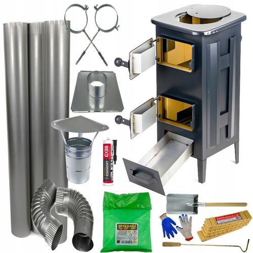 Piec piecyk koza kominek 7cegieł szamotowy ogrzewacz do domu garażu SOLIDNY na Arena.pl