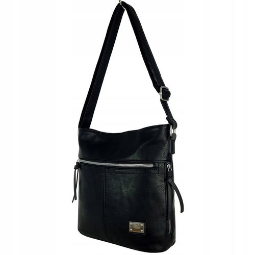 Torebka Damska Listonoszka Czarna Torba Worek Na Ramię Długi Pasek Lekka A5 na Arena.pl