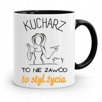 Kubek Czarny Dla Kucharza Nie Zawód To Styl Życia Z Nadrukiem Ze Zdjęciem