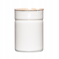 Riess Pojemnik kuchenny z drewnianą pokrywą 0,5l Pure White EMALIA KWARCOW