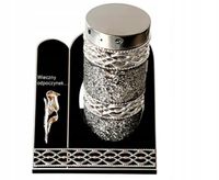 ZNICZ WITRAŻ KAPLICZKA AKRYL MOZAIKA DUŻY CIĘŻKI SREBRNY