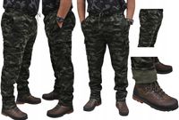 OCIEPLANE BOJÓWKI DRESOWE MORO CAMO 4 KIESZENIE roz. XL PROSTA NOGAWKA