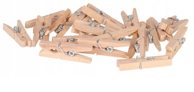 KLAMERKI DREWNIANE SPINACZE NATURALNE 24SZT 3CM zdjęcie 1