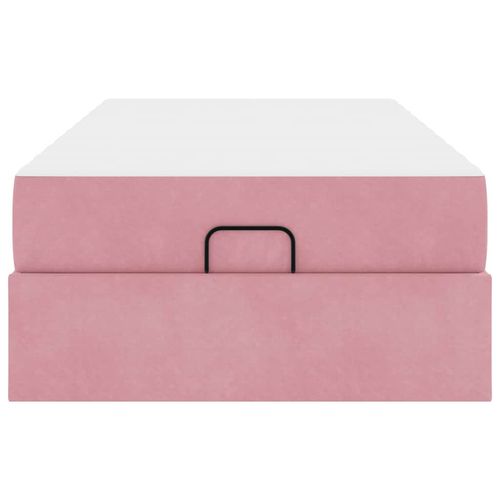 Ramka łóżka z materacem Różowy 100 x 200 cm Aksamit na Arena.pl