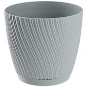 KADAX Doniczka Okrągła Z Podstawką 17cm Szara Eko