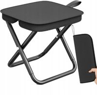 STOŁEK TABOREK SKŁADANY KOMPAKTOWY METALOWY ETUI TURYSTYCZNY WĘDKARSKI