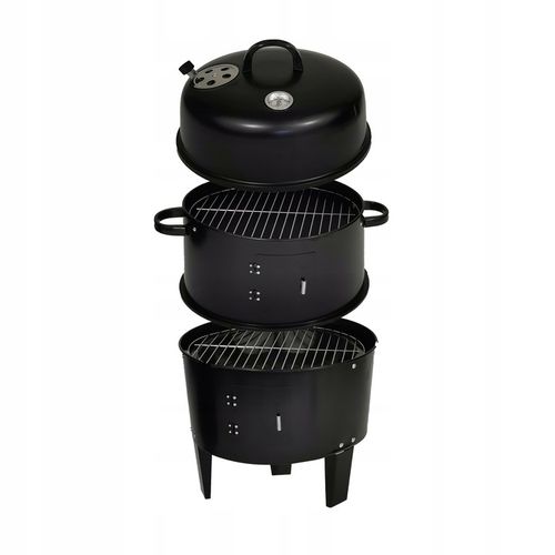 DOMOWA WĘDZARNIA GRILL WĘGLOWY Z TERMOMETREM 3 RUSZTY BBQ 1004 na Arena.pl