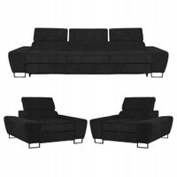 Zestaw mebli wypoczynkowych salon Savio Sofa 3os fotele czarny Family Meble