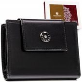 PETERSON portfel damski skórzany średni elegancki P225 czarny