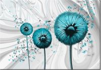 100 70CM OBRAZ PŁÓTNO TURKUSOWE DMUCHAWCE 3 PŁÓTNO RAMA