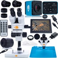ZESTAW MIKROSKOP OPTYCZNY MERCURY KAMERA 4K HDMI MATA UCHWYT WYŚWIETLACZ