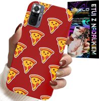ETUI DO XIAOMI NOTE 10 PRO - WZÓR Z WESOŁĄ PIZZĄ NA CZERWONYM TLE