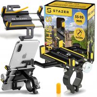 UCHWYT ROWEROWY MOTOCYKLOWY NA TELEFON KIEROWNICĘ ALUMINIOWY MOCNY S SHAPE