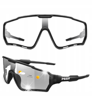 SPORTOWE OKULARY ROWEROWE UV400 FOTOCHROMOWE PRZECIWSŁONECZNE CZARNE