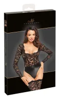 noir body koronkowe matowy doł czarny xl długi rękaw zamek