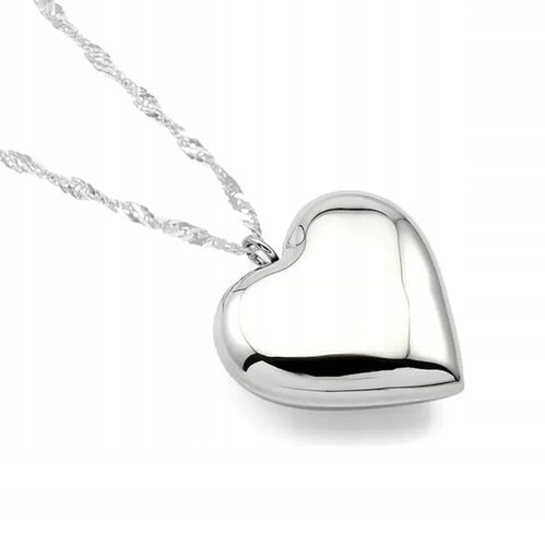 NASZYJNIK SREBRNY ŁAŃCUSZEK Z ZAWIESZKĄ SERCE DAMSKI SREBRO NA WALENTYNKI na Arena.pl