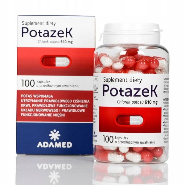 Potazek chlorek potasu 610mg potas 100 kaps zdjęcie 4
