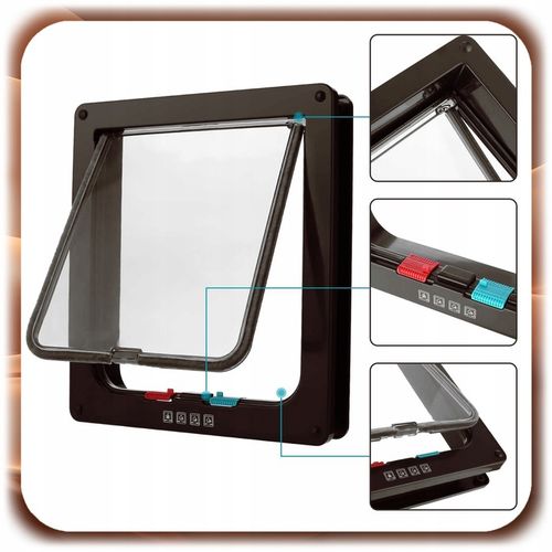 DRZWICZKI WAHADŁOWE DLA KOTA PSA DWUSTRONNE KLAPĄ 4SPOSOBY 4WAY XL +SZABLON na Arena.pl