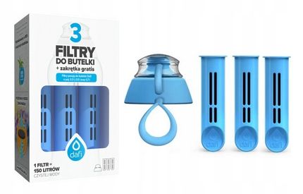 3 X FILTRY DAFI DO BUTELKI FILTRUJĄCEJ SOFT SOLID + ZAKRĘTKA MIX KOLOR na Arena.pl
