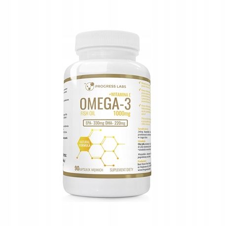 Progress Labs Omega 3 1000mg + Witamina E (90kaps) zdjęcie 1